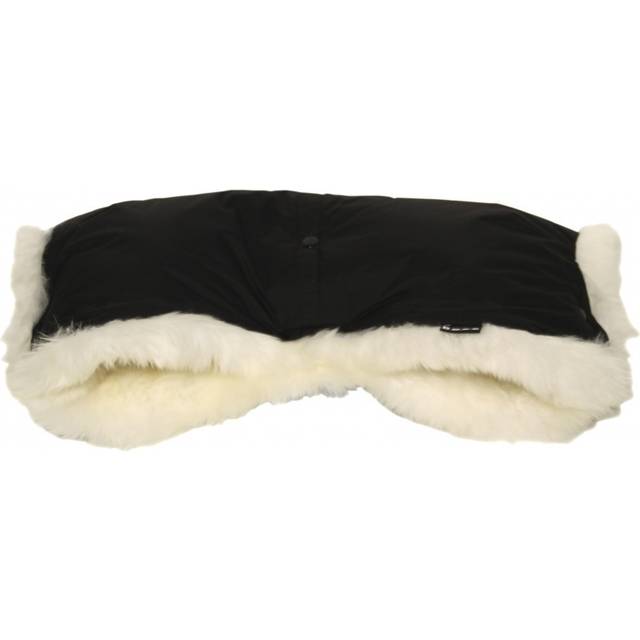 Bozz handmuff lammskinn, svart melange/linen långhårig