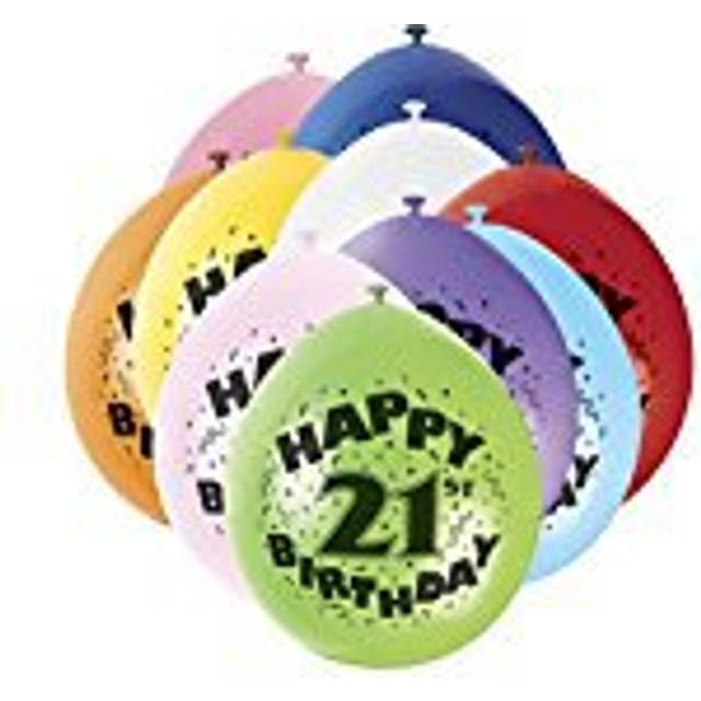 21st Birthday Latex Balloons - 10 Pack