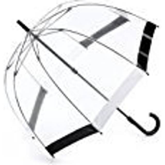 Fulton käppparaply, Svart & vitetrim, walking length, paraply, L041 Black & White Trim