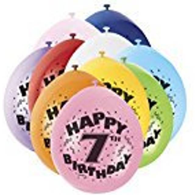 7th Birthday Latex Balloons - 10 Pack