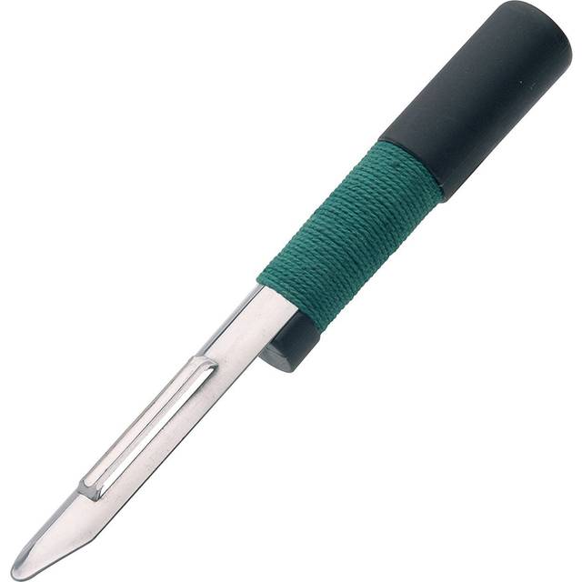 KitchenCraft Traditional Lancashire Potato Peeler, Plastic / Stainless Steel, Black / Green, 16cm