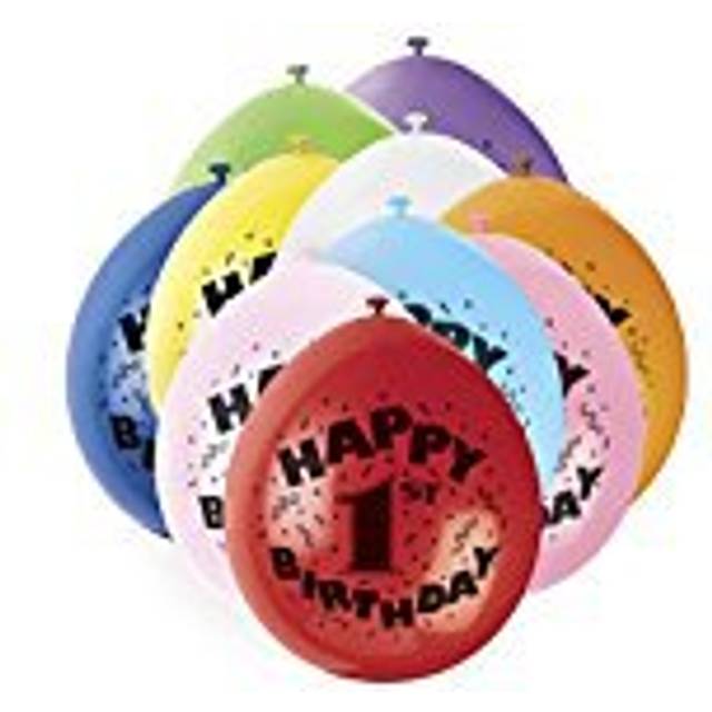 1st Birthday Latex Balloons - 10 Pack