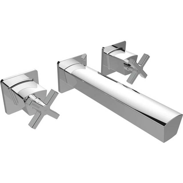 Bristan - Casino Wall Mounted Basin Mixer Tap Cross Head Chrome + Brass Fixings