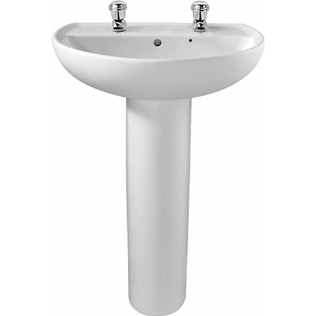 Twyford Alcona Washbasin 2 Tap 550mm x 420mm AR4212WH
