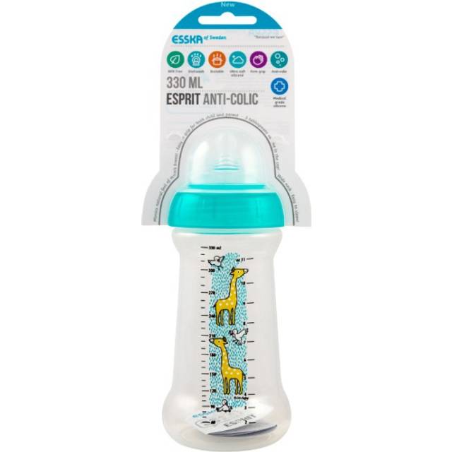Esska Esprit Anti-kolik Nappflaska 180 ml (Grå Katt)