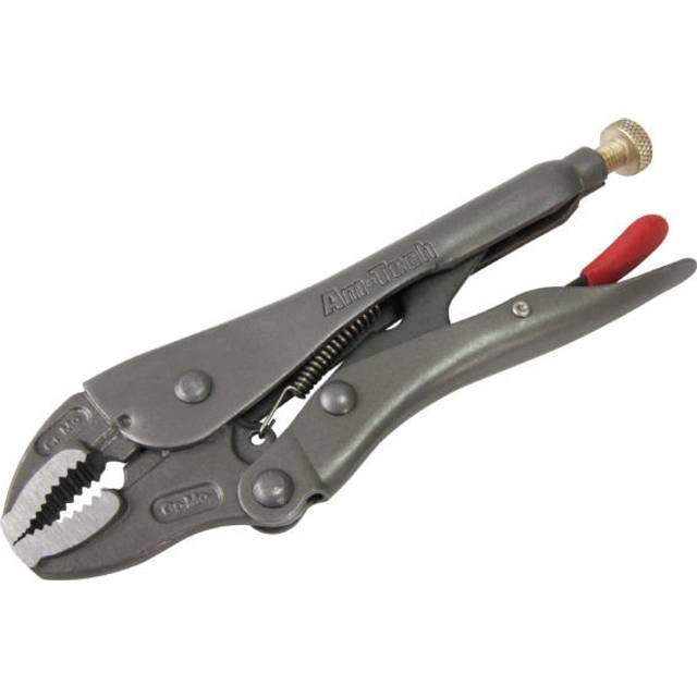 "7"" Cr-mo Curved Jaw Locking Pliers -  locking pliers curved jaw 7 grip inch vice mole heavy duty wire cutter pro steel amtech crmo"