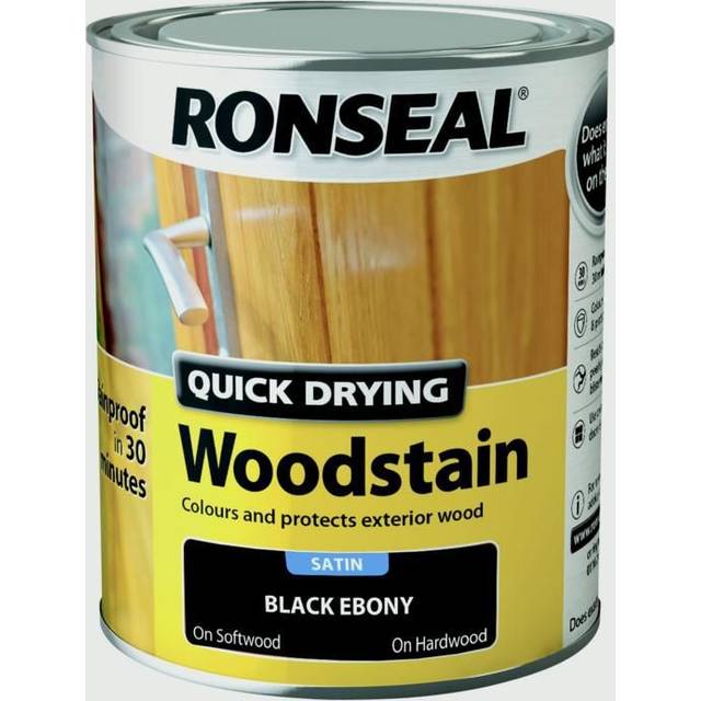 Ronseal Quick Dry Satin Woodstain Ebony 750ml