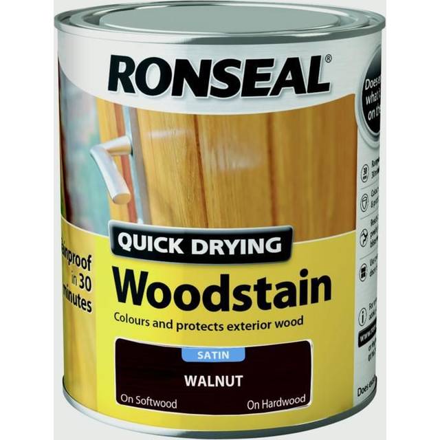 Ronseal Quick Drying Woodstain Satin Dark Oak 750ml RSLQDWSDO750 - oak