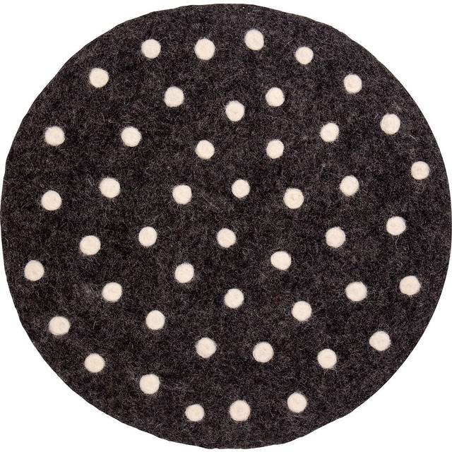 Felt Dot sittdyna mörkgrå/vit Ø37 cm - Mörkgrå