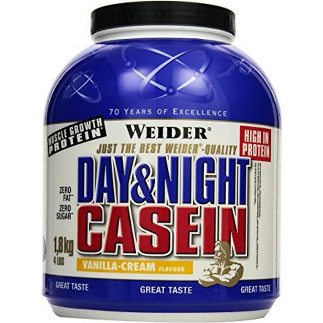 Weider - Day & Night Casein, Vanilla Cream - 1800g