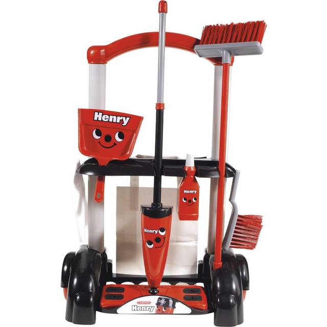 Henry Cleaning Trolley Toy Set - Casdon 630 Kids Play -  cleaning trolley henry casdon 630 toy kids play set