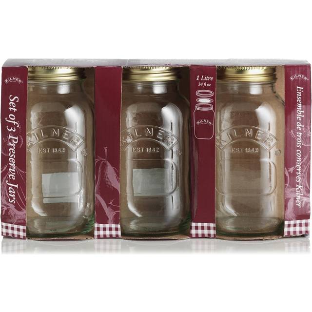 Kilner Preserve Jar 1 Litre Set of 3 Piece Transparent