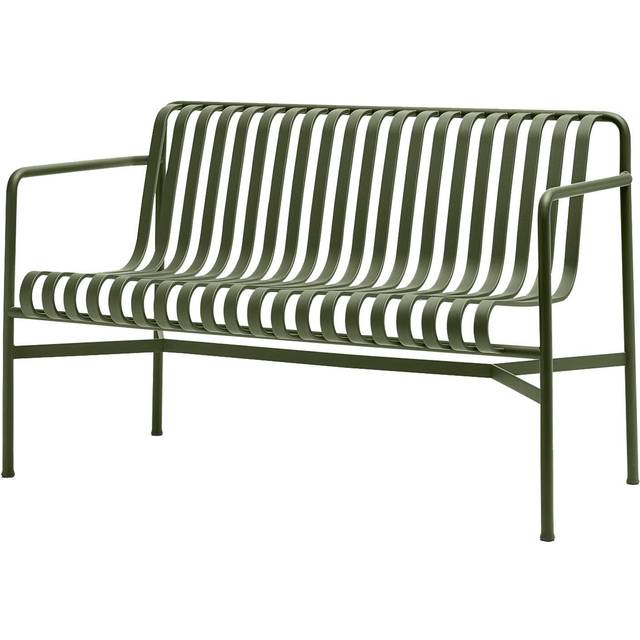 HAY - Palissade trädgårdsbänk med armstöd - Sky Grey - Trädgårdsbänkar - Ronan &amp; Erwan Bouroullec - Grå - Metall