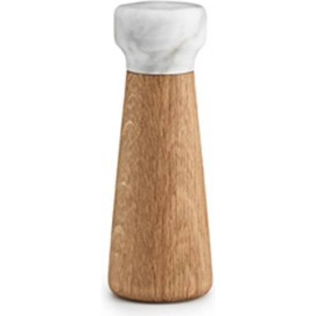 Normann Copenhagen - Craft Salt Mill - marmor weiß/Fuß eiche natur/H x Ø 27 x 7.5cm - marble white (27.0 x &#8960;7.5cm)