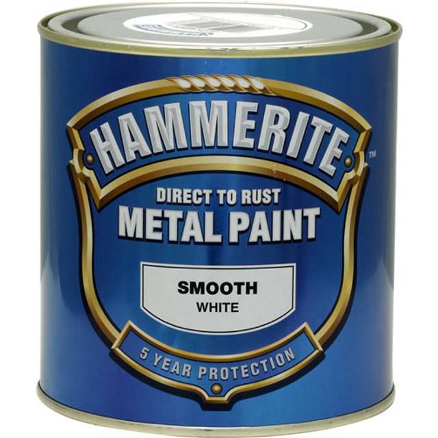 Hammerite Direct to Rust Metal Paint Smooth Finish, White 2.5L