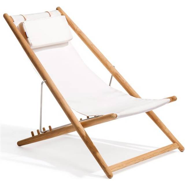 Skargaarden H55 vilstol teak Agora Nautic white - Vit