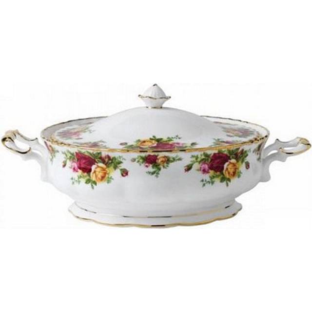 Royal Albert, Old Country Roses - Covered Vegetable Dish - Green;Red;Yellow (31.1cm W X 22.9cm L X 8.9cm H)