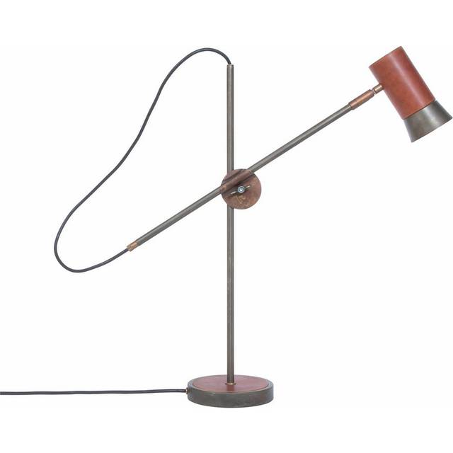 Konsthantverk Kusk table lamp Iron oxide/brown leather