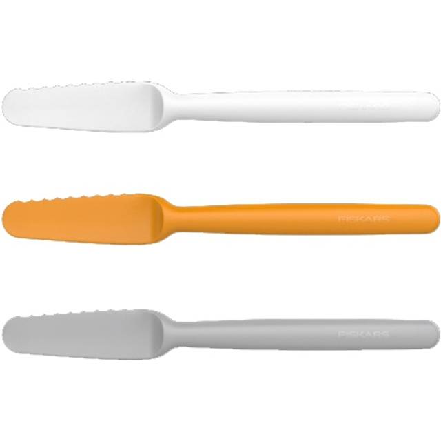 Fiskars Functional Form butter knife 3-pack grey-orange-white