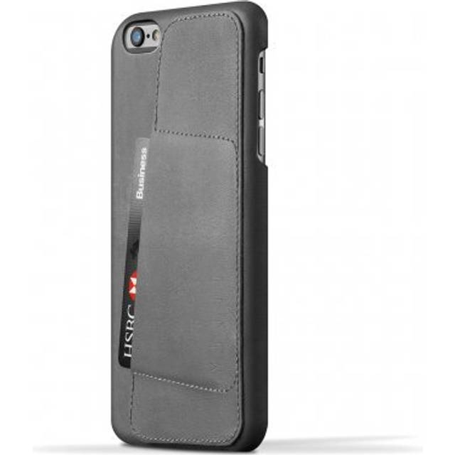 Mujjo 80 Leather Wallet Case - Plånboksskal av äkta läder för iPhone 6/6s Plus med 5,5” skärm (Färg:: Grå)