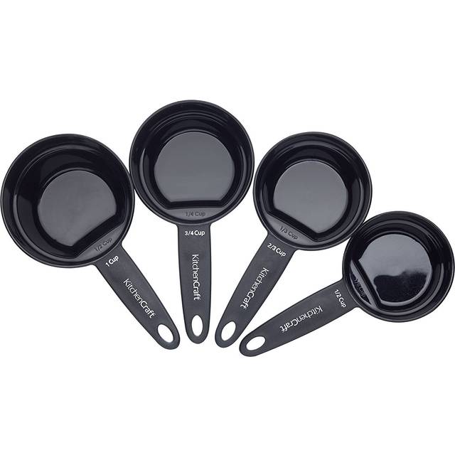 KitchenCraft Nesting Magnetic Set of 4 Measuring Cups - Black