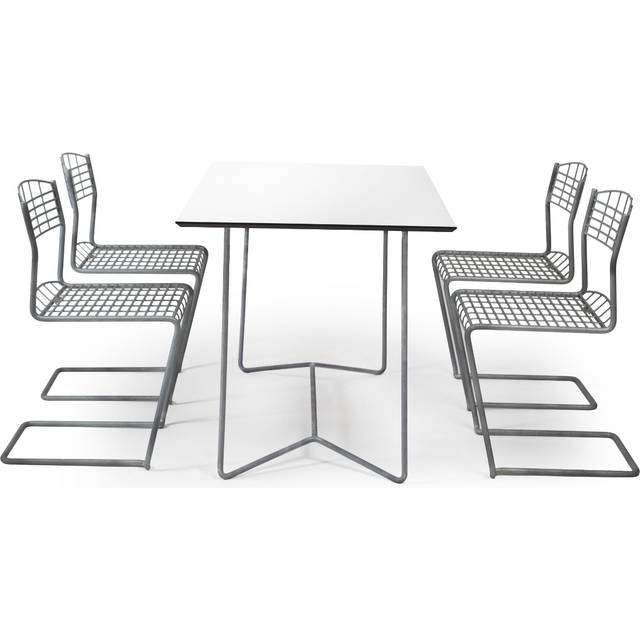 Grythyttan Stålmöbler High Tech matgrupp - Rektangulärt matbord