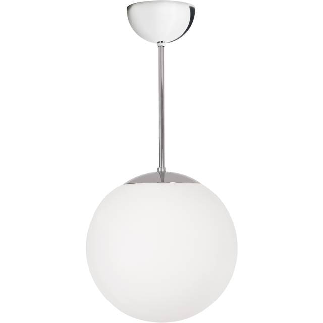 Konsthantverk Funkis Glob pendel Vit matt-råmässing Ø25 cm - Transparent