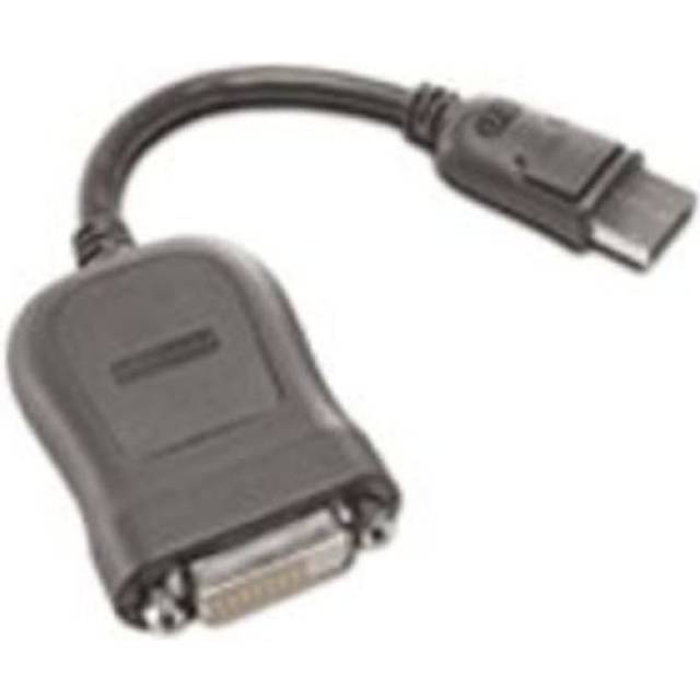 Lenovo - DVI-kabel - enkel länk - DisplayPort (hane) till DVI-D (hona) - 20 cm - grå - för ThinkCentre M70; M720; M75; M80; M90; M920; ThinkStation P340; P620; V50t-13; V530-15