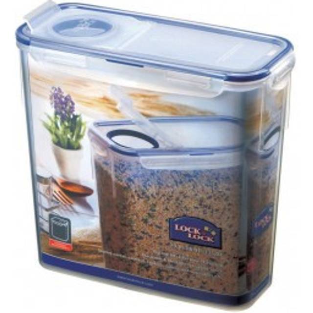 Lock & Lock Rectangular Storage Container with Flip Top Lid - Clear/Blue,  3.4 L