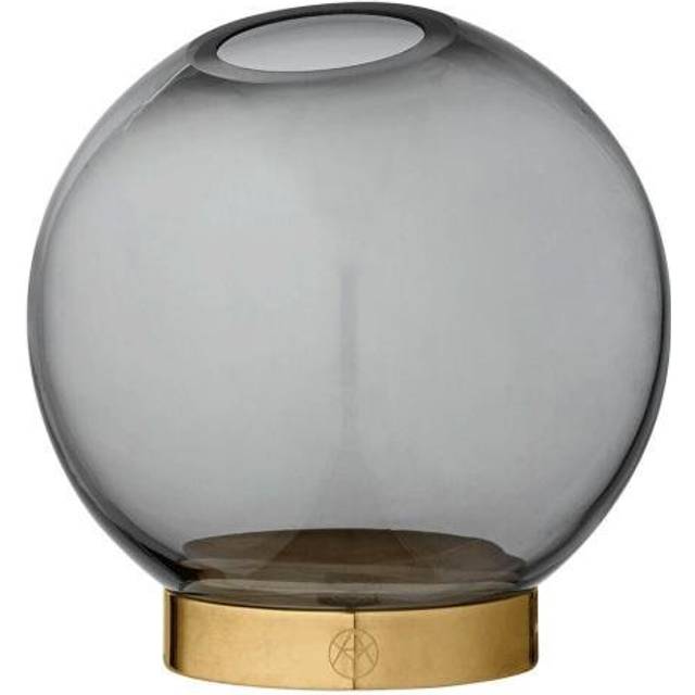 AYTM - Globe Vase w/Stand Ø10xH10 Black/Gold
