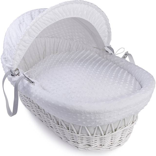 Clair de Lune Dimple Palm Moses Basket - Blue, Blue