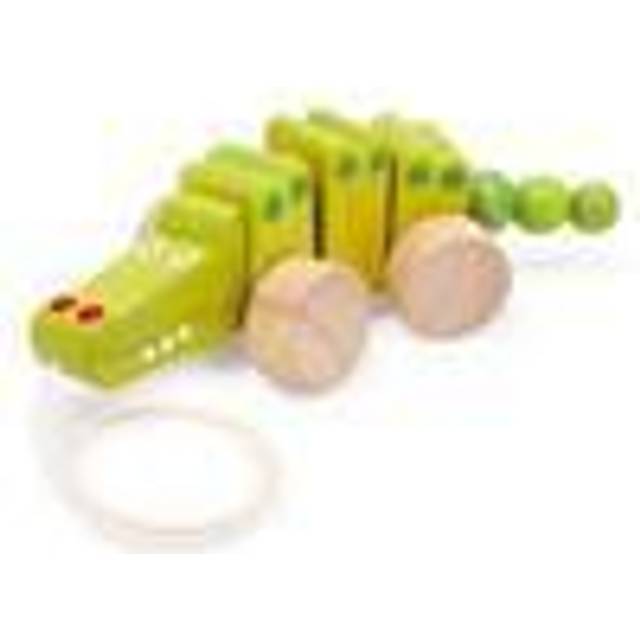"2604 ""Crocodile"" wooden pull behind animal, promotes learning to walk, wobbles when pulled along, from 1 year"