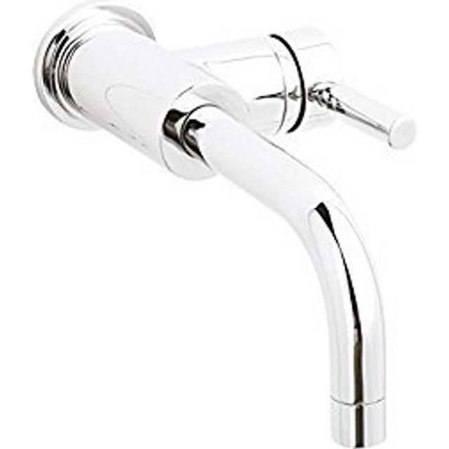 Tec Single Lever Side Action Basin Mixer Tap Wall Mounted - Chrome - Hudson Reed
