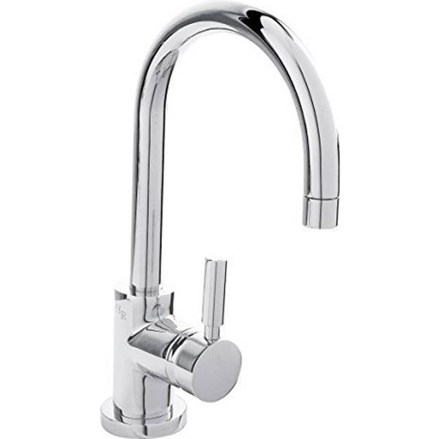 Hudson Reed Tec Single Lever Large Basin Mixer Tap &amp; Push Button W