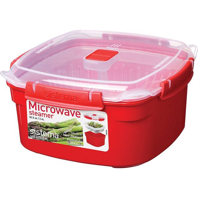 Sistema 2.4L Microwave Steamer, Red