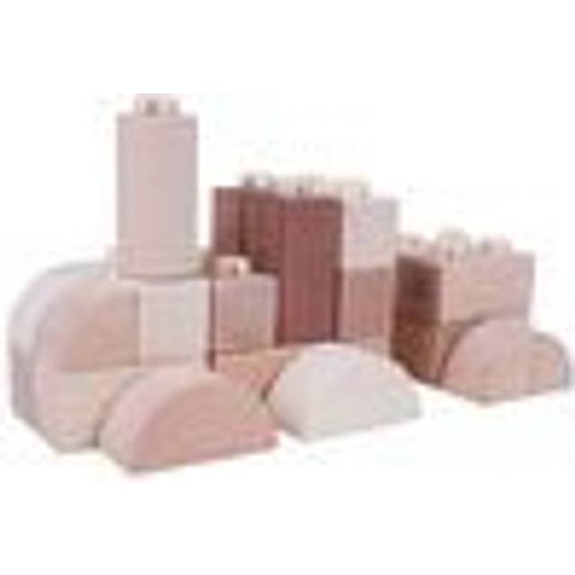 Bigjigs Toys Clicking Wooden Blocks With Storage Box, Cream
