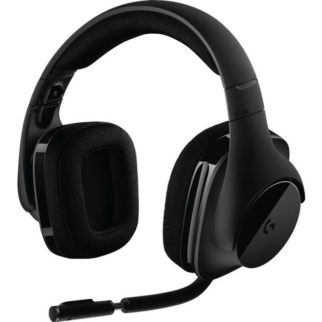 Logitech G533 Wireless Gaming Headset - Wireless, 7.1 Surround Audio, 15-Hour Battery, Noise Cancelling Retractable Microphone, Pro-G 40mm Driver - Black