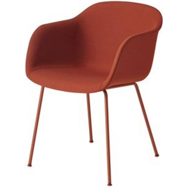 Muuto Fiber Matbordsstol m. Armstöd och Rörbas Vit