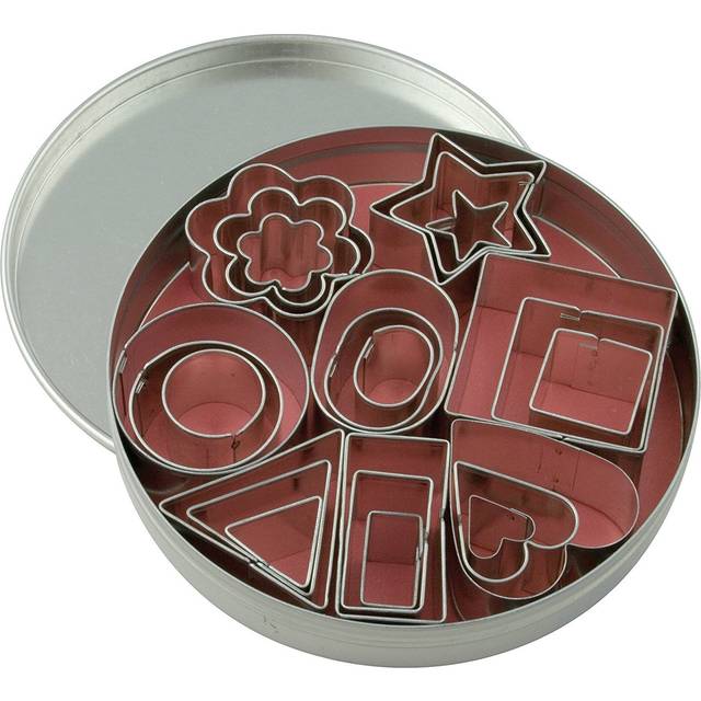 Dexam Tinplate Cookie Cutter Miniature Assorted Shapes, Set of 24