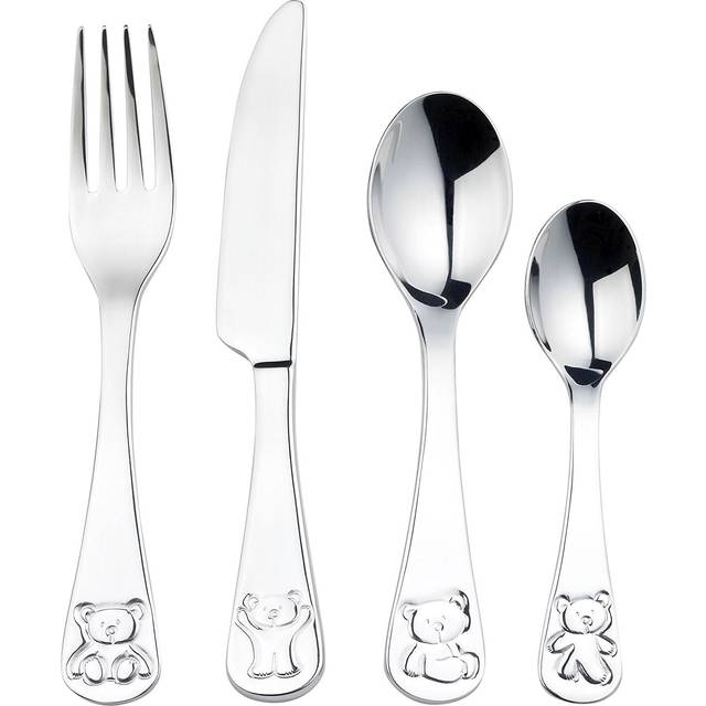 Viners bertie bear stainless steel cutlery set 4 children kids gift