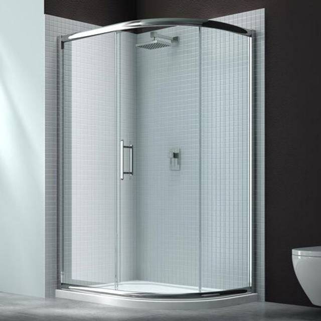 Merlyn 6 series 1-door offset quadrant shower enclosure 900mm x 760mm 6mm glass