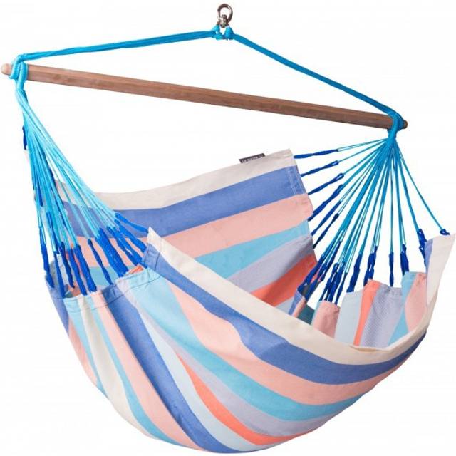 La Siesta® Domingo - komfort hängmatta stol med väder, funktionell fiber, kolumbisk tillverkning, stor yta, bambu stabilisator, avkoppling utomhus - tukan, singel