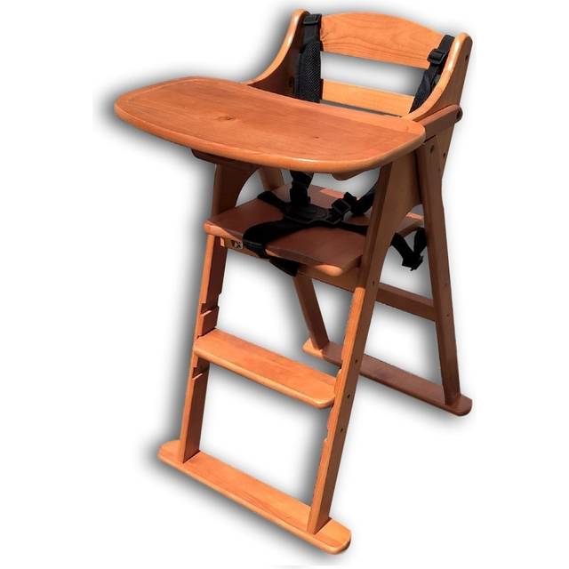 Safetots Simply Safe Folding Wooden High Chair Natural