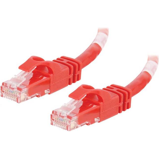 C2G Cat5e Booted Unshielded (UTP) Network Patch Cable - Patch-kabel - RJ-45 (hane) till RJ-45 (hane) - 50 cm - UTP - CAT 5e - formpressad, hakfri, tvinnad - röd
