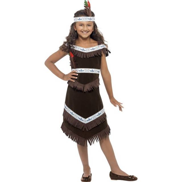 Medium Brown Girls Indian Girl Costume -  costume indian dress fancy girl outfit squaw girls native pocahontas kids red book week american childrens