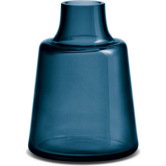 Holmegaard Flora Vase Kort Hals, blå, H 24 cm - H:24 Ø:16,8 Vaser Från Magasin - Blå (H:24 Ø:16,8 cm)