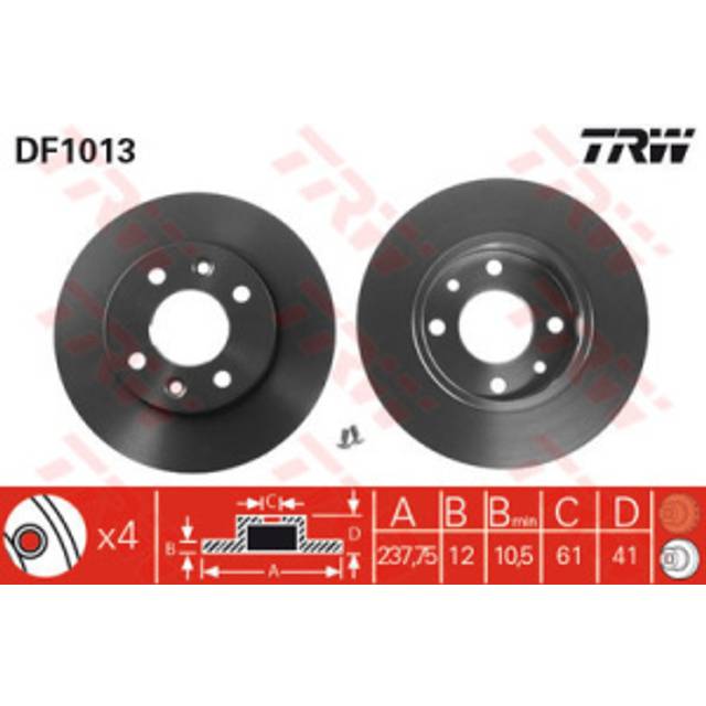 Bromsskiva DF1013 TRW
