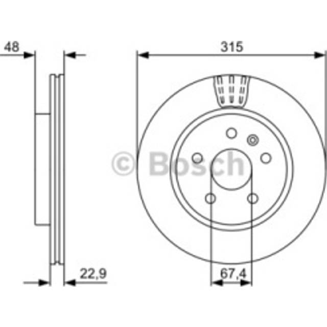Bosch Brake Disc Single BD1368 - 0986479514