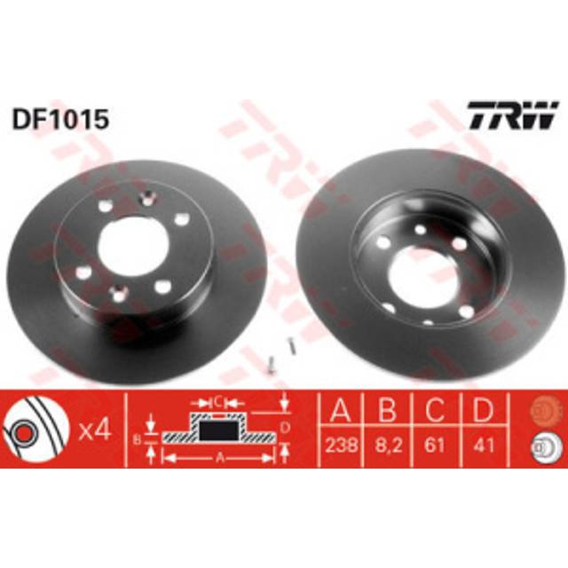 Bromsskiva DF1015 TRW
