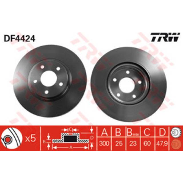 Bromsskiva DF4424 TRW